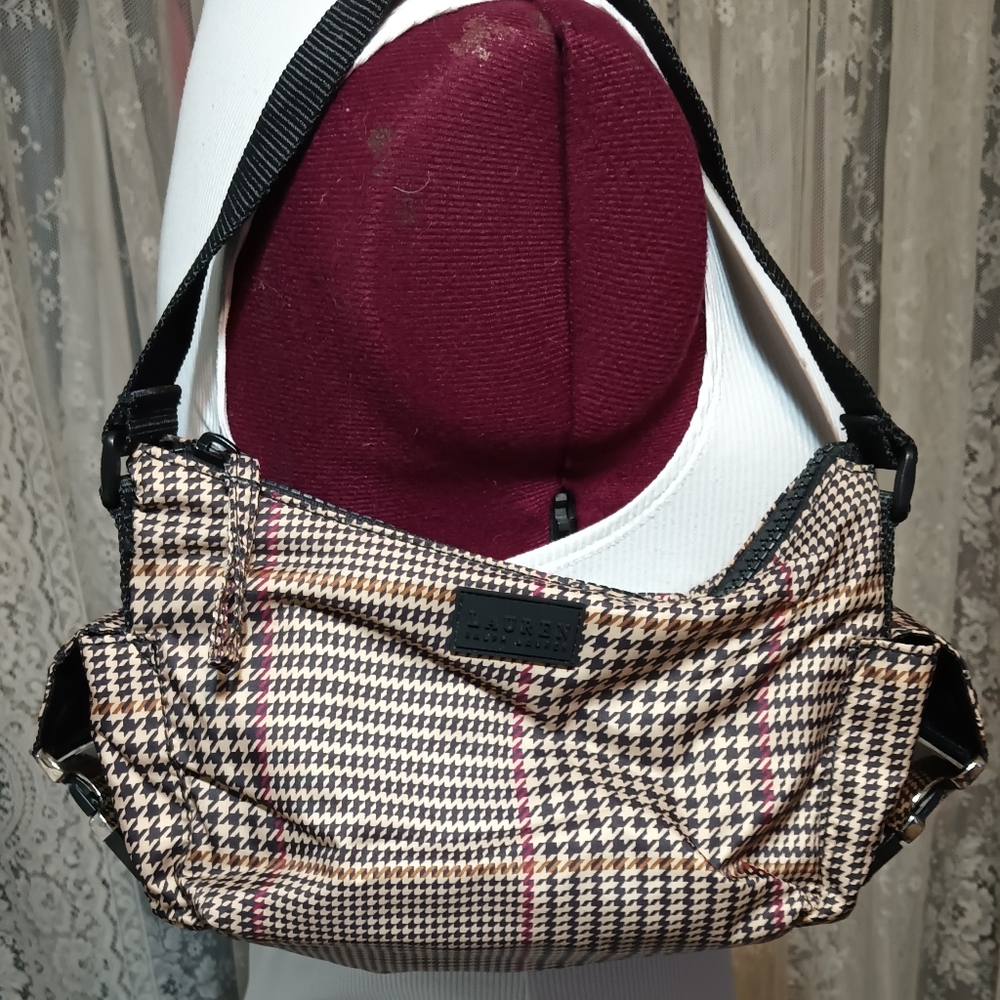 Lauren plaid shoulder handbag NWOTS